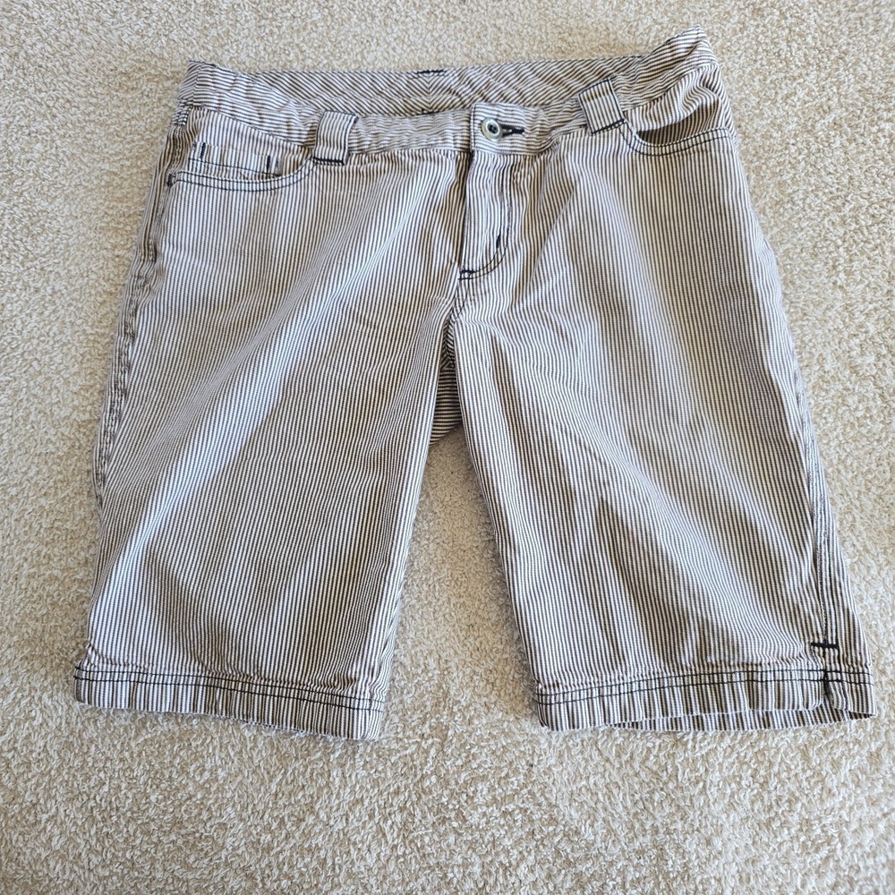 Patagonia Women's Inga Bermuda Shorts Brown/white Striped Size 8